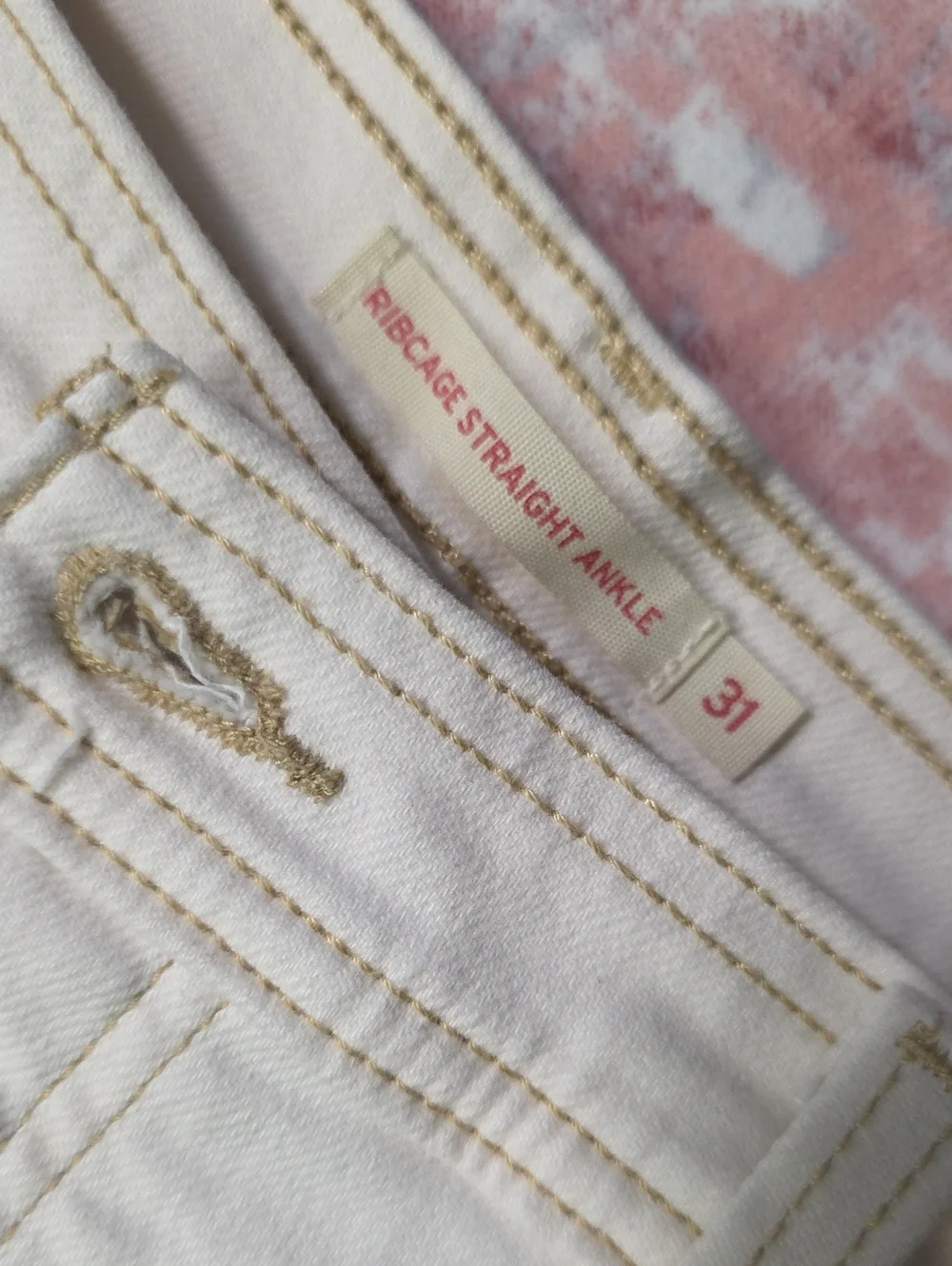 Levis Ribcage Straight Ankle, Cropped Jeans Super High Rise, Button Fly W31 L27